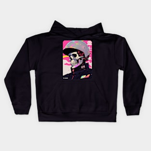 Skull Racer Pinky Kids Hoodie